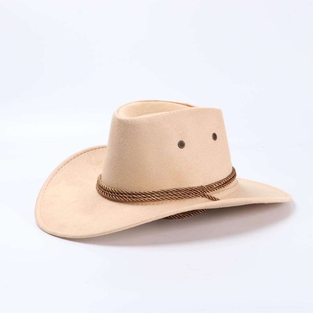 Western Cowboy Hat Summer Sun Protect Unisex Hat Crown Wide Brim Riding Horseback Equestrian Stage Performance Cowboy Hat