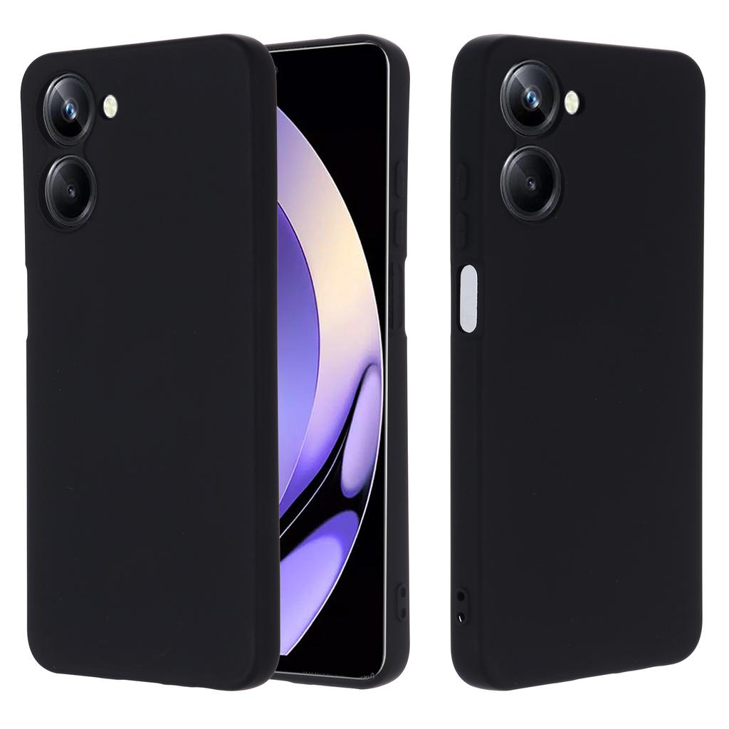 For Realme 10 4G Precise Cutout Phone Case Liquid Silicone Drop-proof Back Cover with Strap