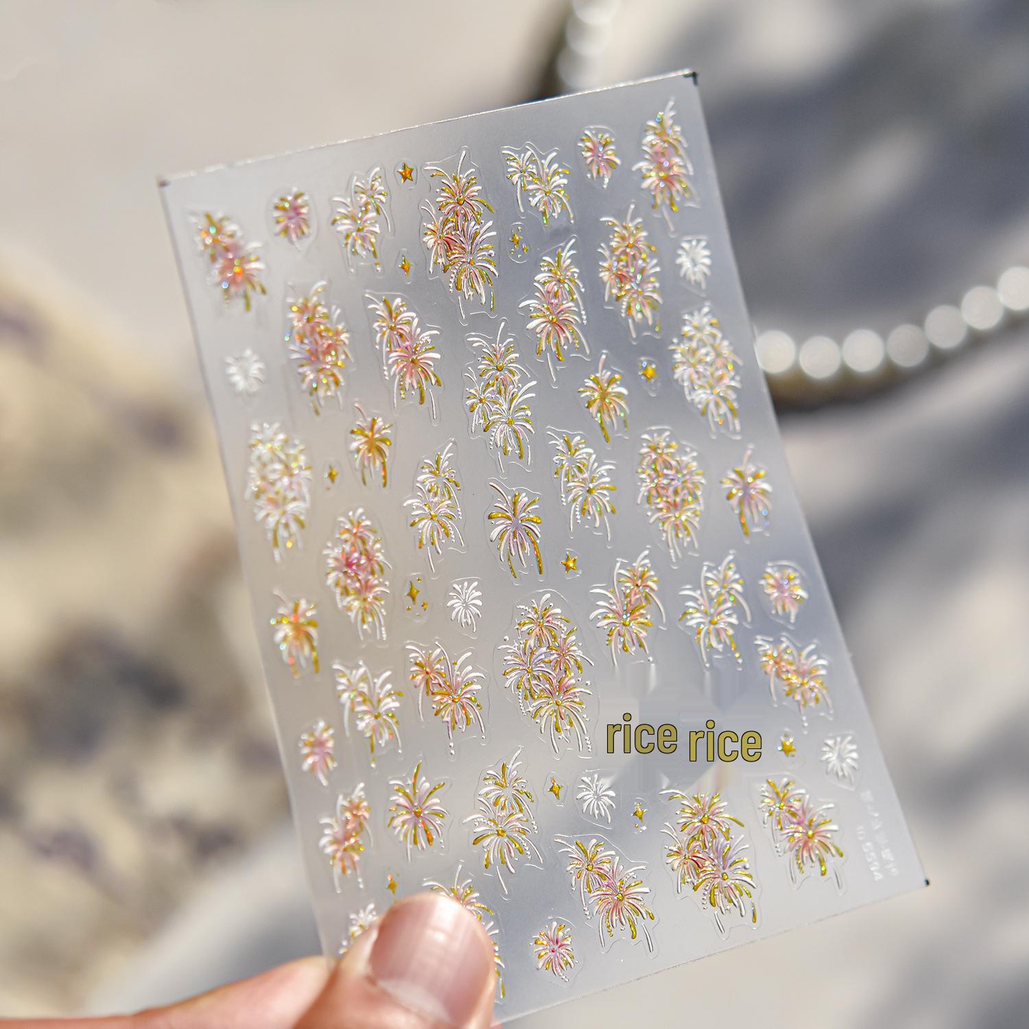 Tomoni New Style Fireworks Glitter Nail Stickers - Mixed Chinese New Year Designs