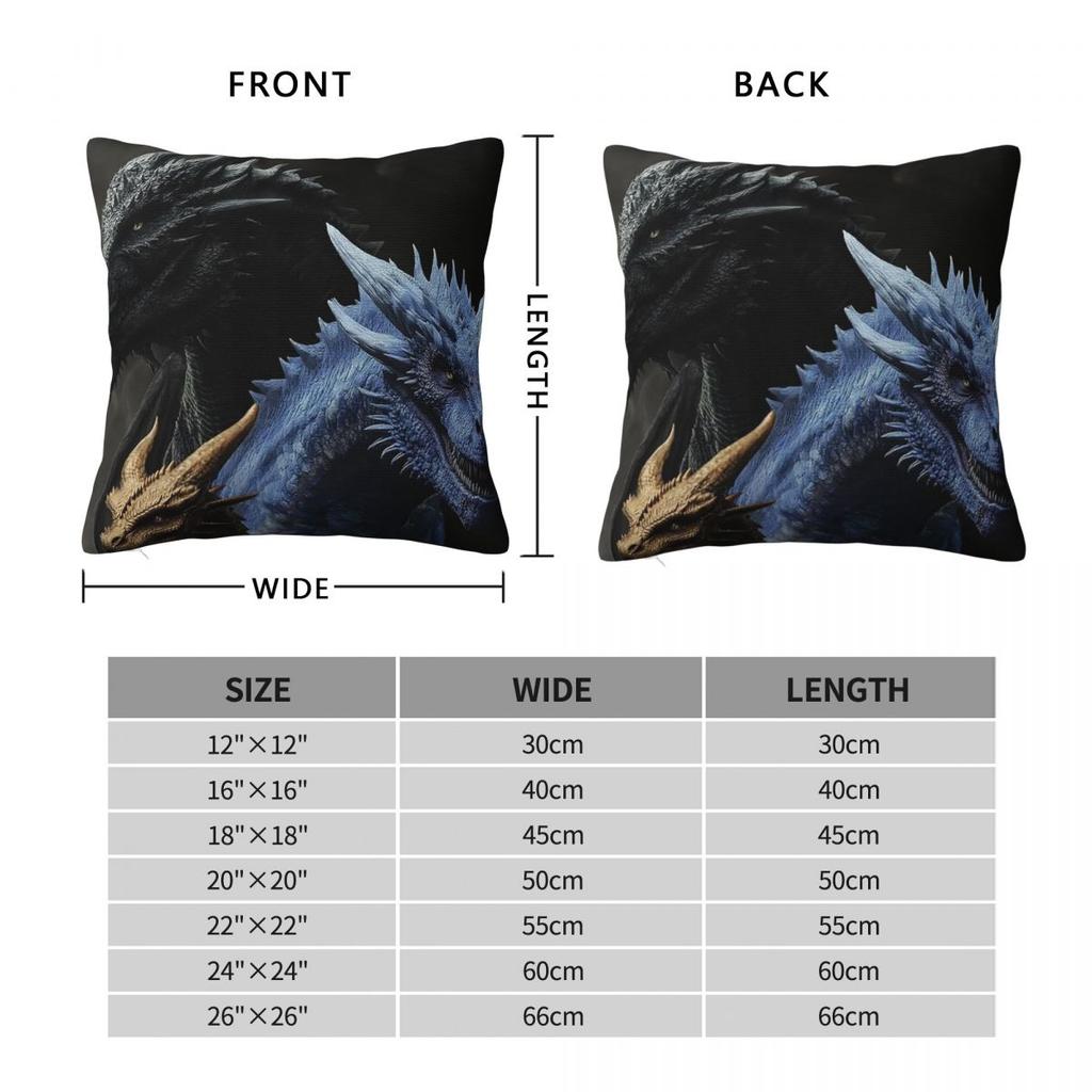 Fourth Wing Dragon Square Pillowcase Cushion Cover Pillow Case Throw Pillow Cover for Home Sofa Living Room