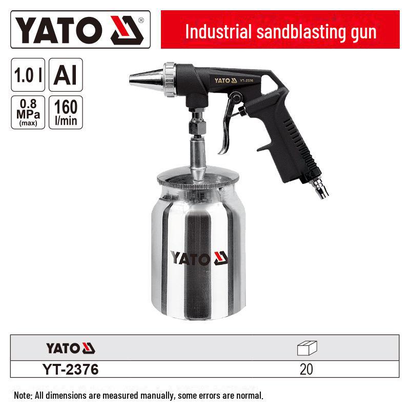 YATO Yiertuo Handheld Pneumatic Sandblasting Gun for Sandblasting, Frosting, Rust, Oil, and Impurity Removal