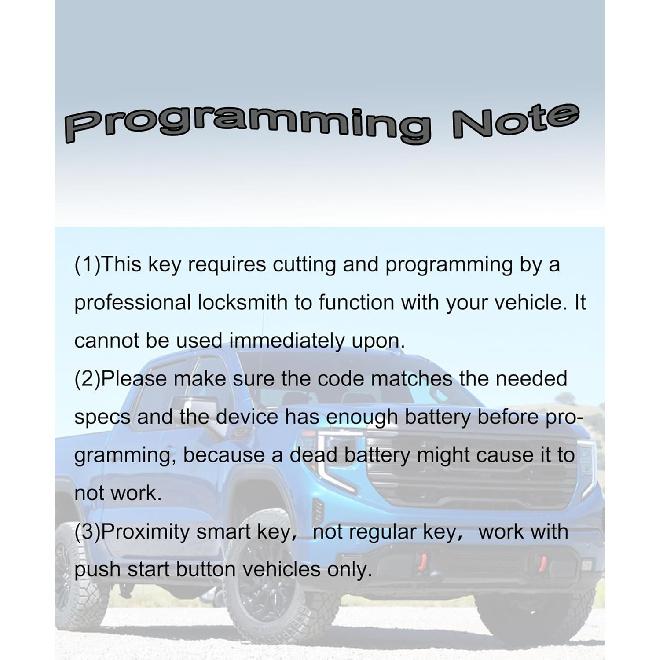 Smart Key for GMC Sierra 2018-, YIKEBALOG 5-Button Proximity Key Fob Replacement for Chevrolet Silverado 2018- HYQ1EA HYQ1ES