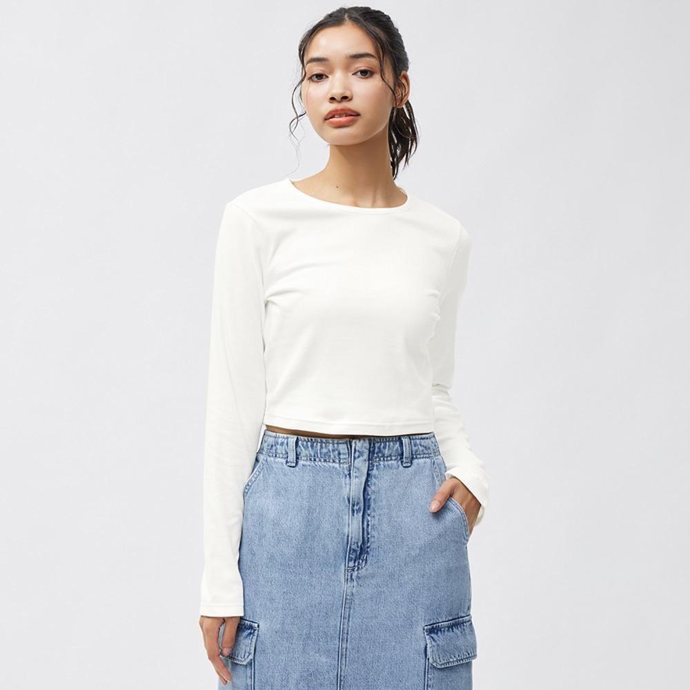 

GU by Uniqlo Soft Warm Cropped T long sleeve Q+E