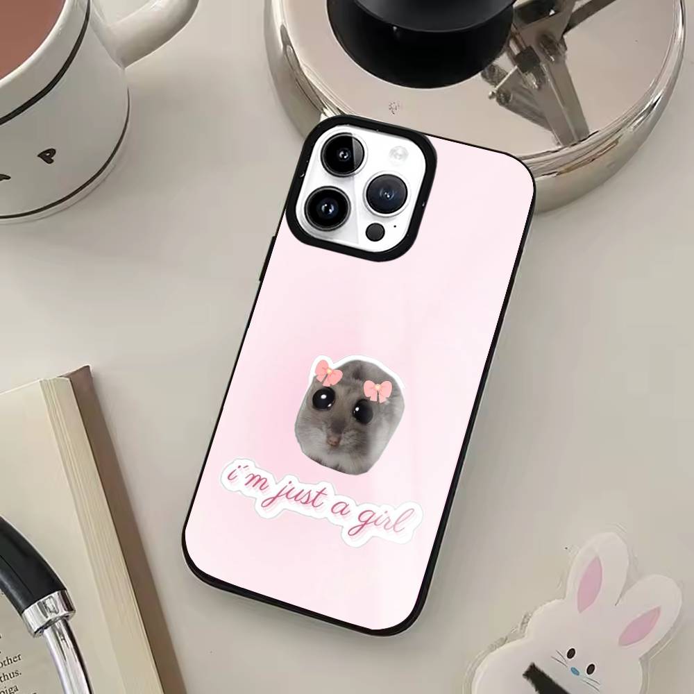 Funny Cat Hamster Meme Phone Case For iPhone17,16,15,14,13,12,11 Plus,Pro Max, New Magnetic Wireless Charging