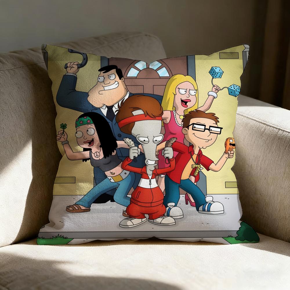 Aamerican Dad Animation Pillow Case Pillowcase Doublesided Printed Sofa Cushion Bedroom Headboard Pillow