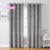 Light-blocking Velvet Curtain Solid Color Noise Reducing Blackout Curtains No Drilling Soft Texture Touch Window Drape