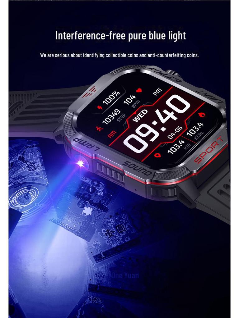 HT29 Smartklokke med LED-seddeldetektor, høydemåler for lufttrykk og Bluetooth-samtaler