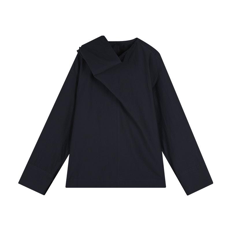 

Качество Стиль 2025: Весенний повседневный японский и корейский хлопковый пуловер, воротник-хомут, женская рубашка свободного кроя One Size