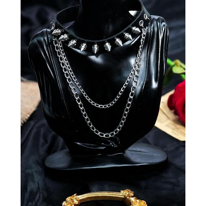 Leather Choker Necklace for Women Black Heart Chain Choker Punk Goth Sexy Chokers for Women Adjustable PU Collar Gothic Jewelry Accessories