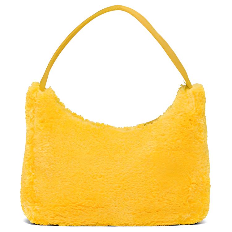 Prada Re-Edition 2000 Embroidered Logo Fabric Hobo Bag Women Bags Yellow 1NE515_2DXO_F0C5K