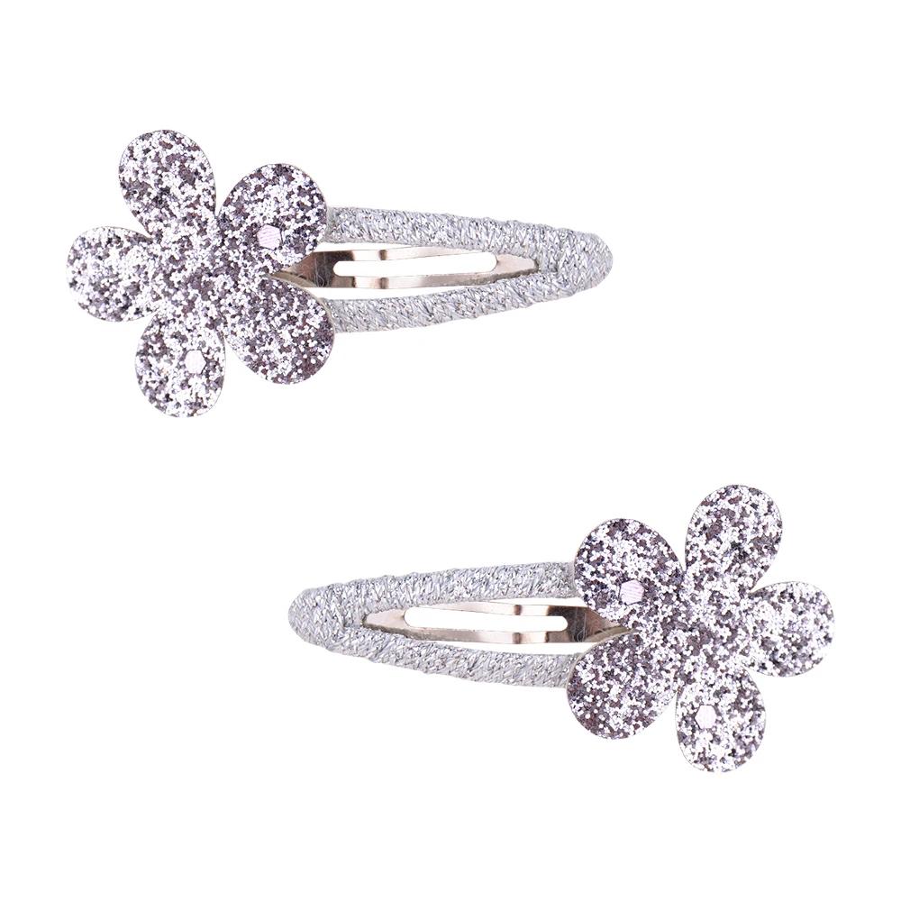 2Pcs/Set Sweet BB Glitter Hairpins for Baby Girls Rabbit Flower Hair Clips Barrettes Headwear Fashion Kids Hair Accessories