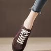 Casual Moral Training Shoes Spring and Autumn New Round Head Thick-soled Lace-up Color Matching Low-top Sports Board Shoes Brown Single