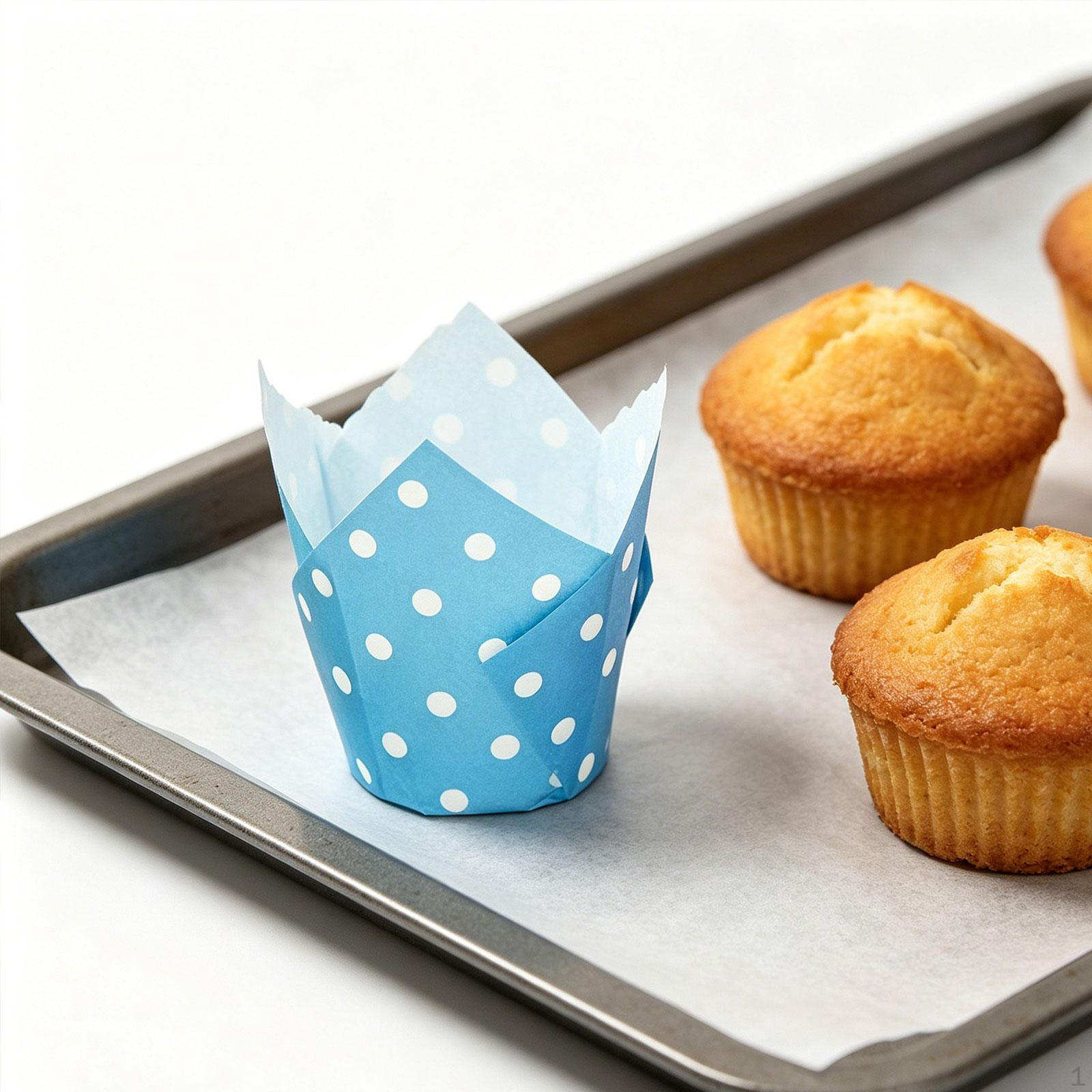 

50 Paper Liners, Easy to Use, Stable Cupcake Holders, Ideal for in Or синий