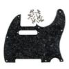FLEOR 8-Hole Telecaster Pickguard, Screw-Fit USAMX Standard Telecaster Pickguard Replacement, 4-Ply Black Pearl