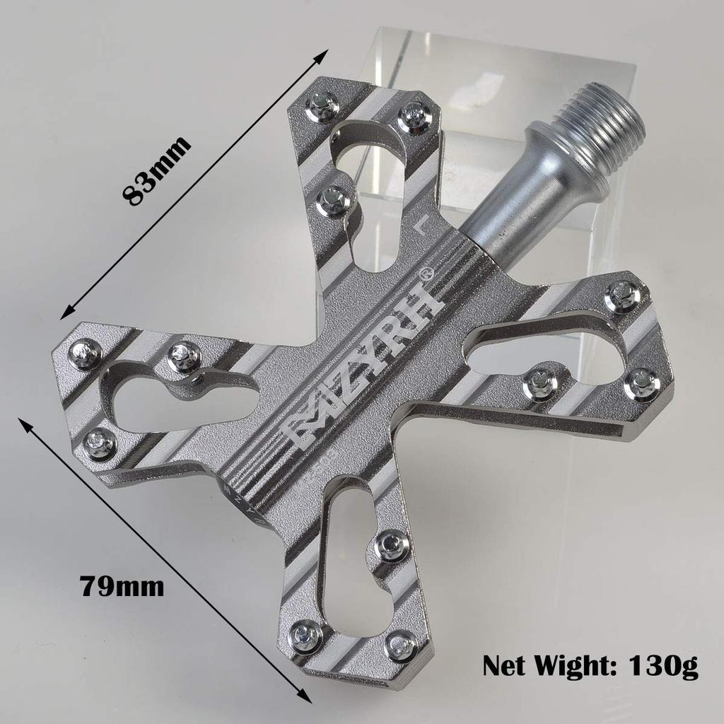 ThinkTop Bicycle Aluminum for Road and Mountain Gray 3-Bearing Pedals, 9/16" Axle, Ultra-Lightweight Alloy, High-Strength Lubricant, Bikes, MTBs,