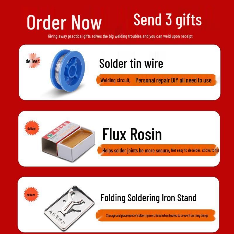 60W/100W Industrial Soldering Iron – Flat Head Smoke Code, Constant Temperature