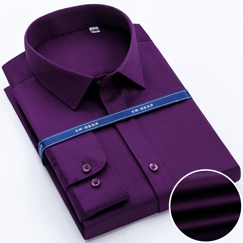 Pánská košile s dlouhým rukávem z mercerované bavlny nežehlivá - Špičkové formální business oblečení