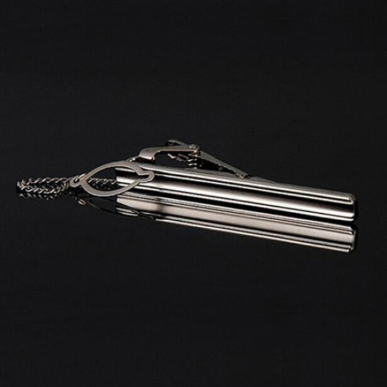 Gentleman Wedding Business Silver Metal Simple Suit Necktie Tie Clip Bar Pin