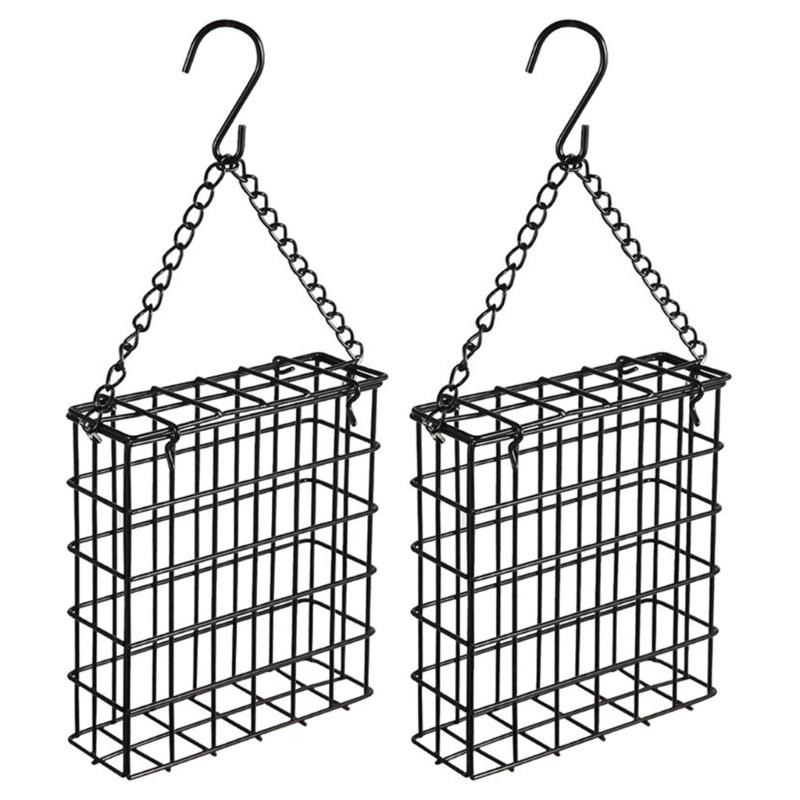 

2 Piece Rectangle Hanging Bird Feeder Metal Net For Hummingbirds Wild Birds Easy To Install In Garden Balconies 1