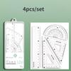 4pcs/7pcs Geometric Mathematical Drawing Tool Set Multi-functional Compass Protractor Ruler Eraser