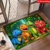 2D Flat Printing, 1pc Colorful Dinosaur Jungle Printed Door Mat, Fleece Material, Perfect for Holiday Dining And Home Decor, Indoor/Outdoor Party Deco