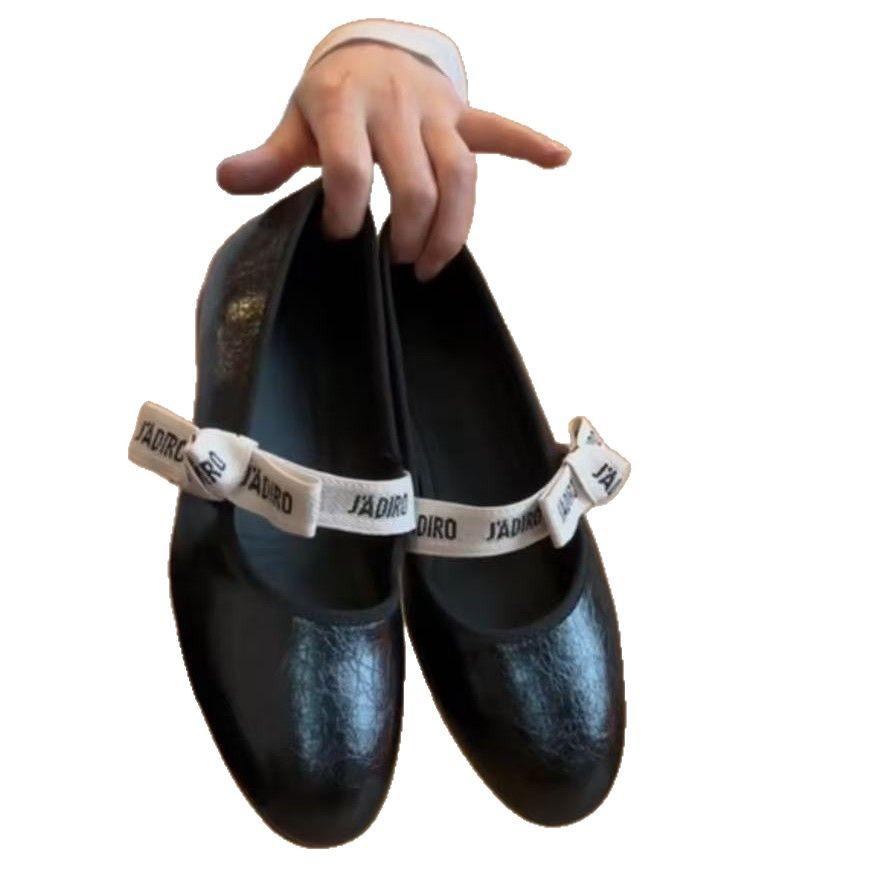 

Spot model~ Spring model, round head bow, gentle temperament and versatile word with Mary Jane ladyshoes, women s shallow mouth evening breeze 35