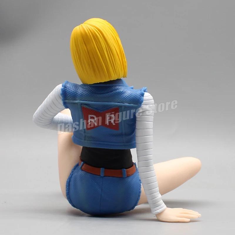 Gk Android 18 Action Figure Statue PVC Lazuli Collection Sitting Position Trunks Figurine Car Ornaments Model Toys