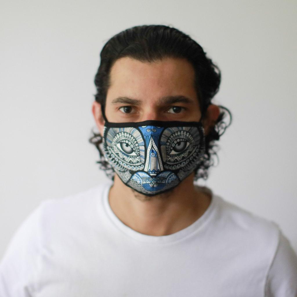 Adult Cloth Face Mask Owl Print With Filter