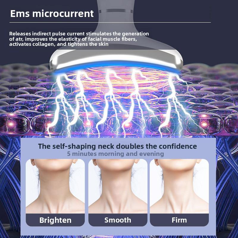 Electric Neck Beauty Instrument 6 Mode 4 Gear Ice Compress with Base Massager Lifting and Firming Neck Beauty Instrument