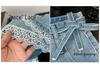 Plus Size Lace Trim High-Waist Denim Shorts - Women's Casual Loose A-Line Summer Pants