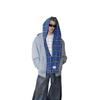 Men's Two-Piece Look Cardigan Hoodie, Spring/Autumn 2024 Trend, Heavyweight Patchwork Zipper Jacket