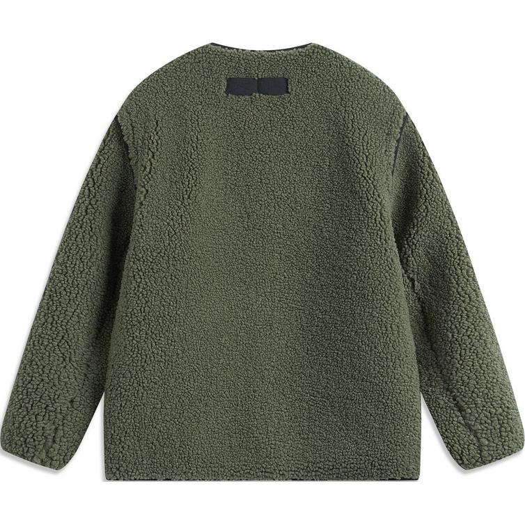 Li Ning CF Gât Rotund Un Singur Nasture Cald Mânecă Lungă Pulover Tricotat Bărbați pulover Luo-Yan-Verde AFDU911-1