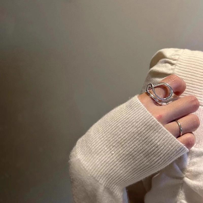 Trendy And Bold Geometric Open Ring For Women Featuring Unique Design And Adjustable Size