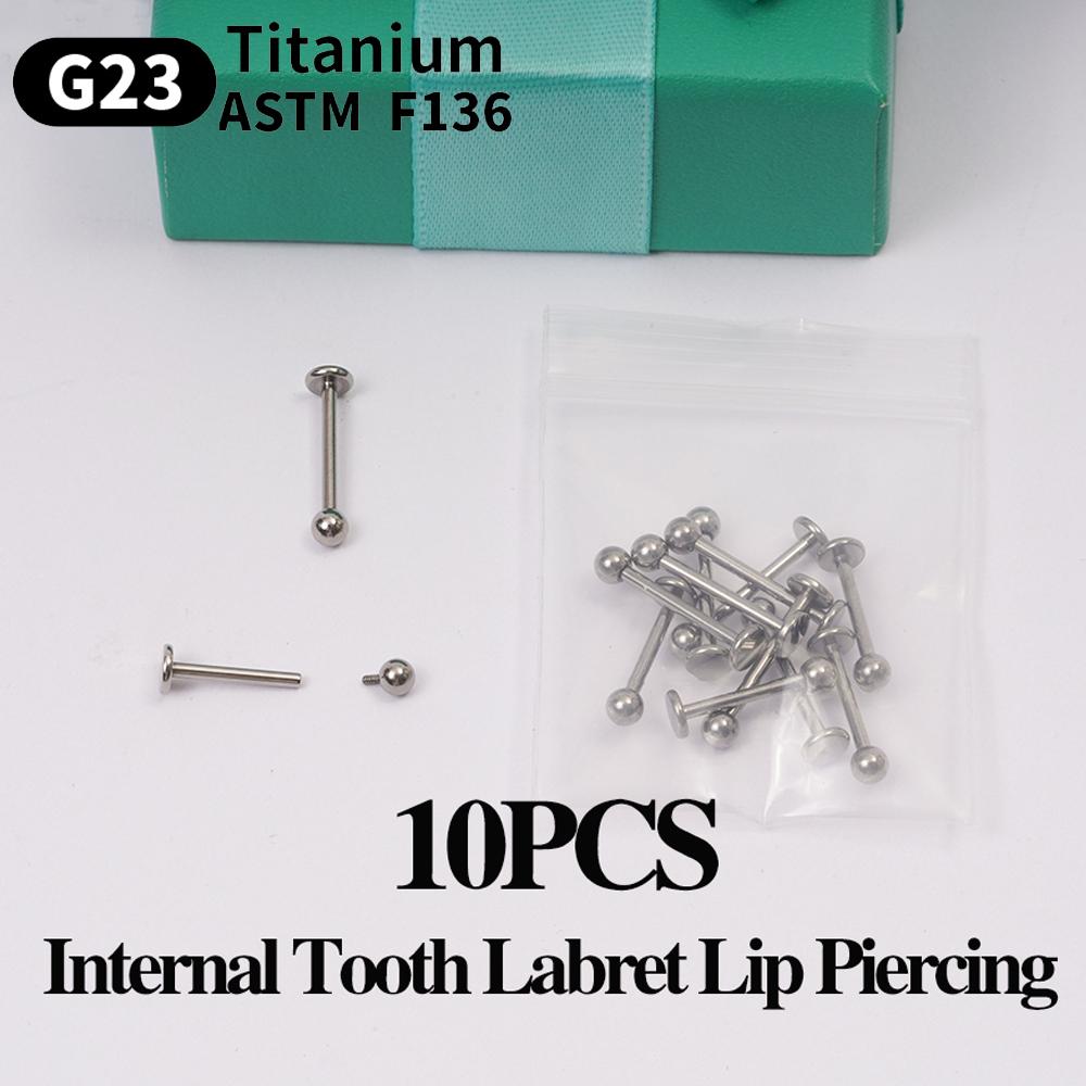 10 Stück Augenbrauen Piercing Schmuck Labret Lippenstecker G23 Titan Septum Piercing Nasenring C-Stab Körperschmuck Für Frauen