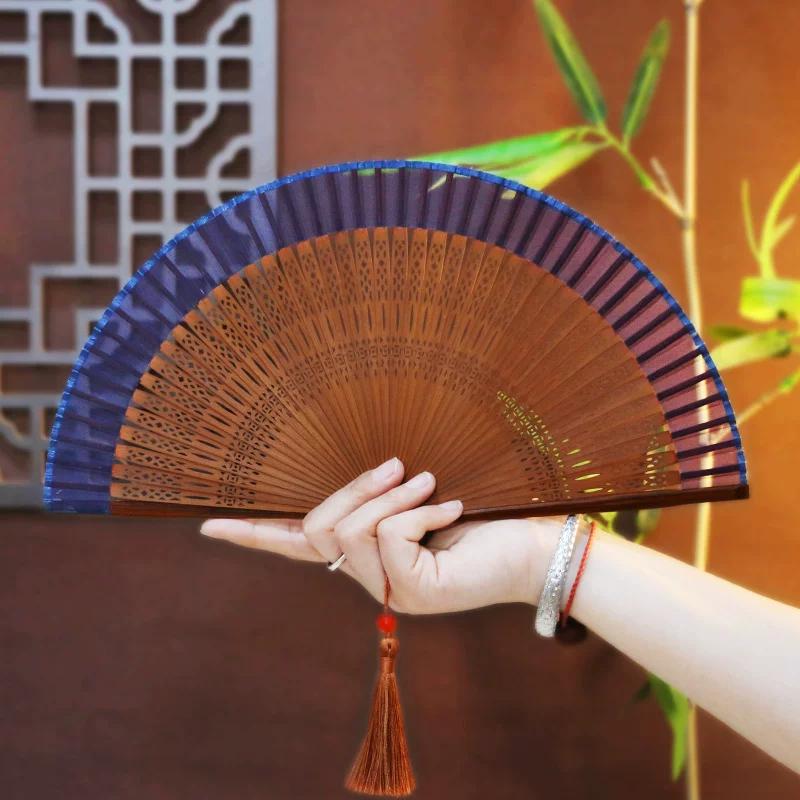 229 Ancient Style Exquisite Small Folding Fan Chinese Style Women Fan Folding Fan Ancient Style Hanfu Portable Retro Dance Fan