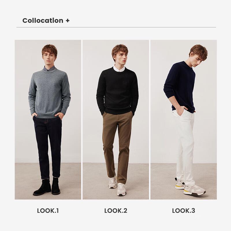 Navigare Men's 100% Wool Crew Neck Sweater