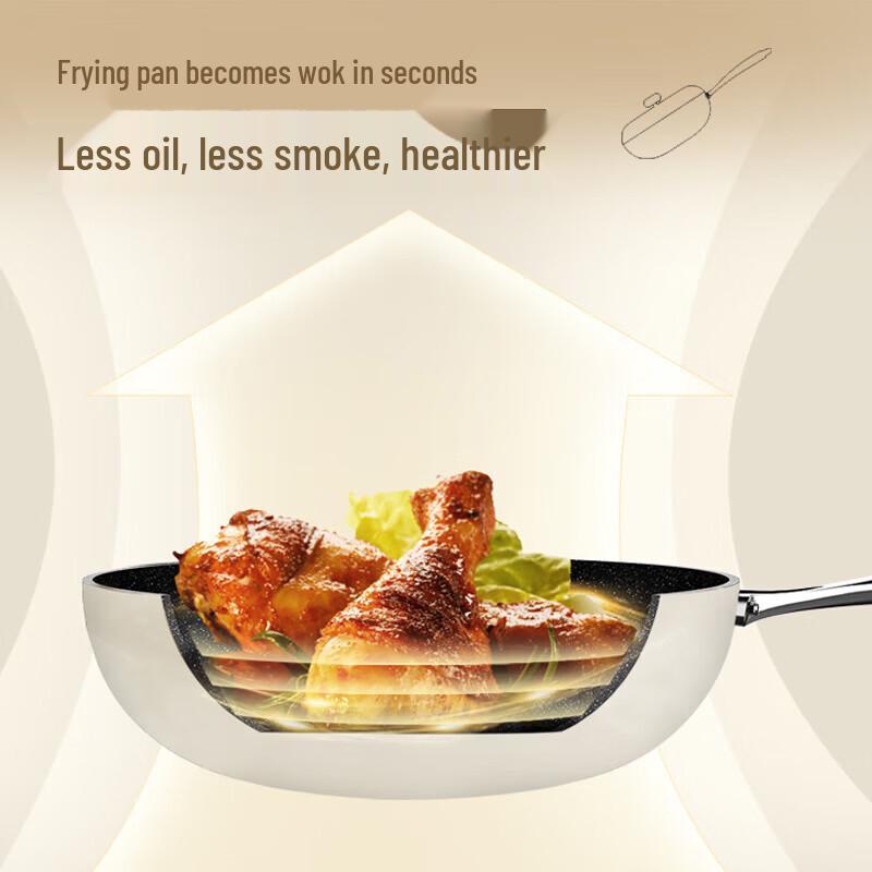 Velosan White Magnolia Maifan Stone Non-stick Frying Pan