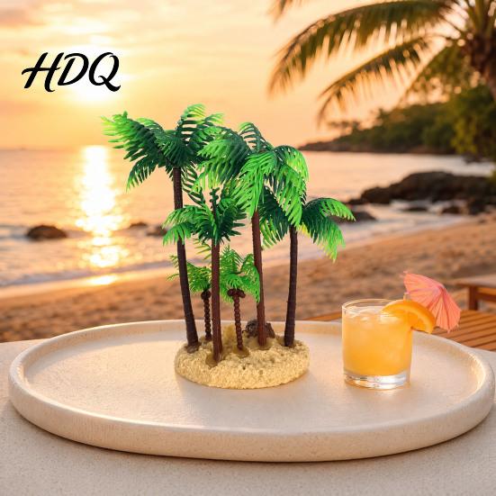 Plastik-Aquarium-Dekoration Aquarium Künstliche Pflanzen Miniatur-Kokospalmen Sicheres Ornament