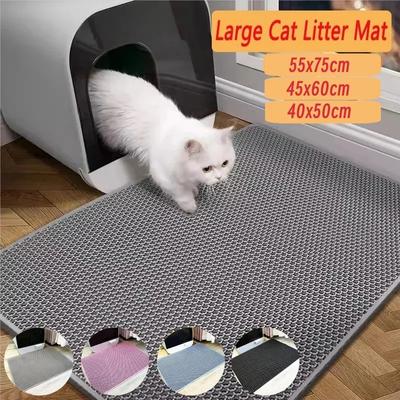 Kedi kumu matı evcil hayvan tuvaleti Su Geçirmez Çift Katmanlı Pet çöp kutusu Mat Kaymaz Kum Kedi Yıkanabilir Mat Temiz Ped Pet Temiz Malzemeleri