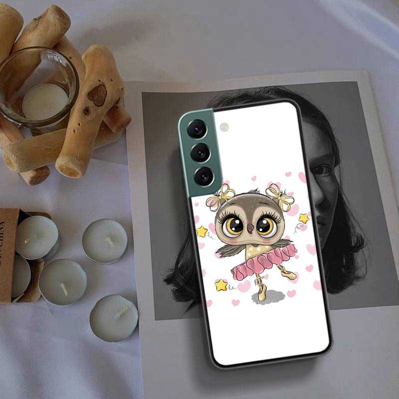 Cute Owl Hearts Lover Christmas Phone For Samsung Galaxy S24 S22 Ultra S21 Plus S20 S23 FE Case S10 S10E S9 S8 S7 Edge Cover Sil
