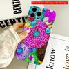 2DFlat Vibrant Sprinkle Donuts Phone Case All Inclusive Film Hard iPhone Case, Compatible with iPhone 18 Pro Max 17 16 15 14 13 12 11
