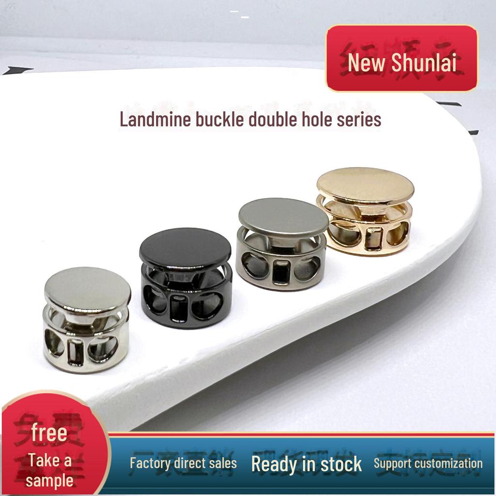 Metal Spring and Rope Belt Adjustable Anti-Slip Buckle with Double Hole Pig Nose Design