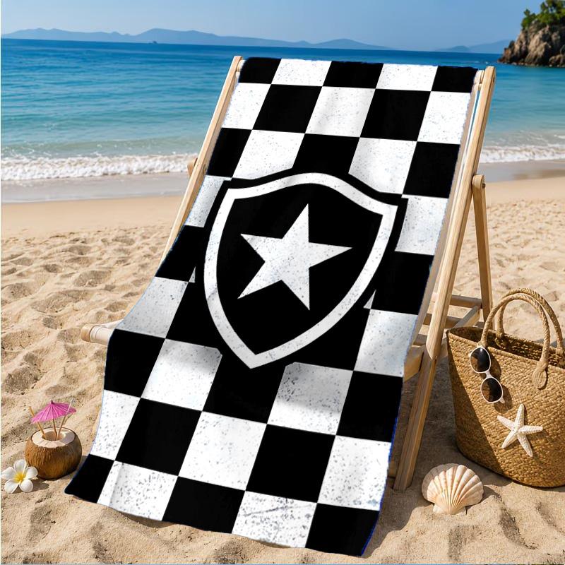 Shield With Star Emblem Printed Microfiber Beach Towel, Soft And Absorbent, Quick-Dry, Ideal for Summer Travel, Beach Essential, Swimming Pool