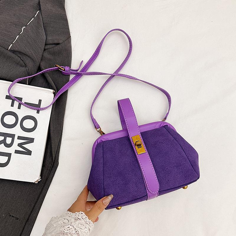 Autumn new small bag texture fashionable portable clip shell bag simple shoulder messenger women's bag
