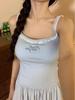Pleated Camisole Top for Women with Chest Pads, Spicy Girl Embroidery, Lace Trim, Slim Fit, Inner/Outer Wear