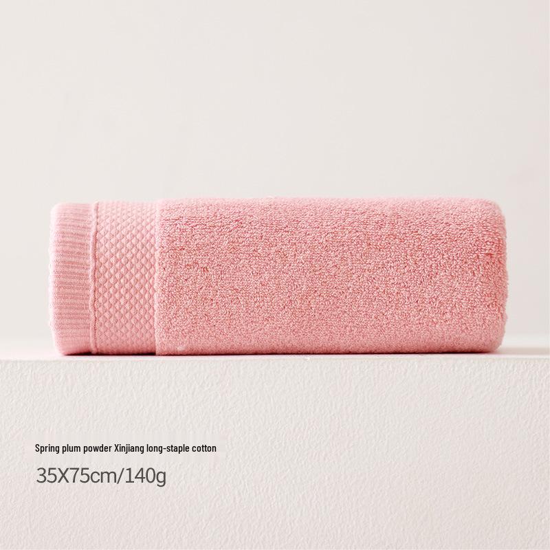 Plain Color Pure Cotton Face Towel - Thick, Non-Linting, Soft Household Towel