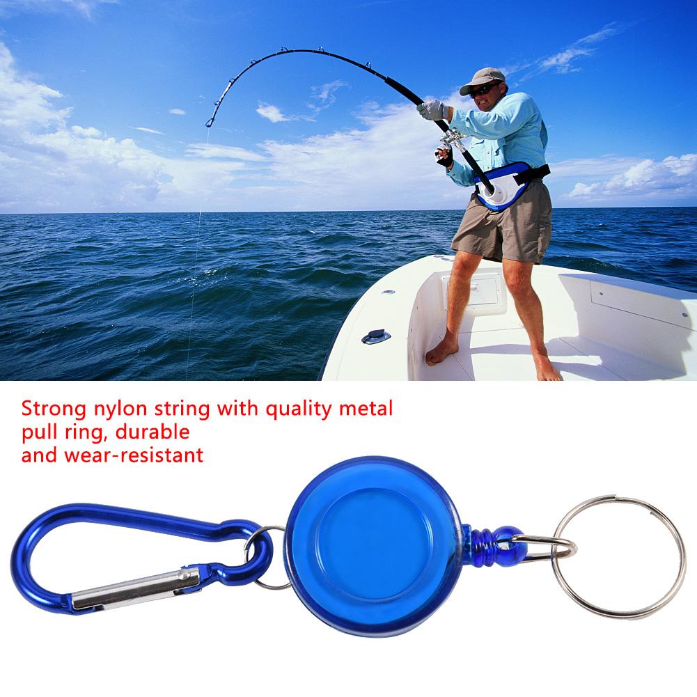 3Pcs Fly Fishing Tool Nylon Cord Stopper Retractable Ring Reel Holder Key Chain