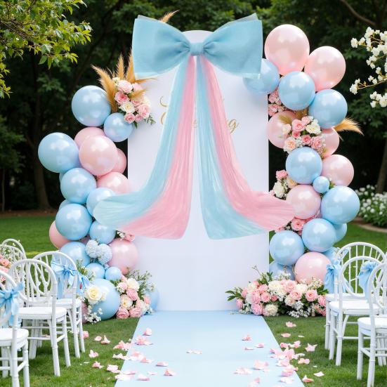 Giant Bow Decoration 39x59 Inch Large Tulle Ribbon Bow Knot for Party Wedding Birthday Wall Door Hanging Ornament Shower Decor & Gift Wrapping