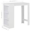 Standing Table with Shelf White 110 x 50 x 103 cm