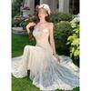 Seaside Lace Suspender Dress Dress Women's Summer Fishtail Dress Long Dress